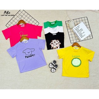 Áo thun bé gái cọc tay in hình cực đẹp cực xinh, áo phông bé gái vải thun cotton cực xịn AKi