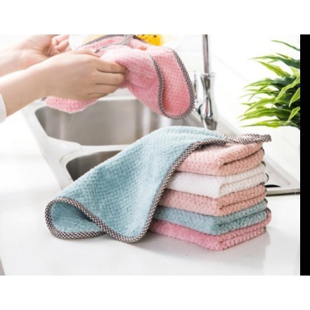 Khăn Lau Viền Kẻ Kích Thước 25*25cm - 14g - ALK04