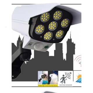 Đèn năng lượng mặt trời giả camera ngoài trời tự động BẬT TẮT chống trộm, chống nước IP67 Có điều khiển