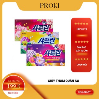 Giấy Thơm Quần Áo Hàn Quốc Chuyên Dụng Cho Máy Sấy LG đậm đặc hơn gấp 10 lần Hộp 30 tờ (chọn mùi)