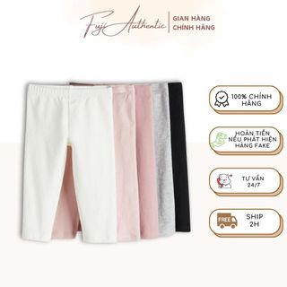 Quần legging bé gái chính hãng HM quần lửng cotton quần lửng trắng cho bé 1 đến 10 - FUJI AUTHENTIC