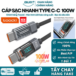 Cáp Sạc Nhanh Type C to C Chuẩn PD 100W - Màn Hình LED Hiển Thị Công Suất Thông Minh - ENJOY PLUS