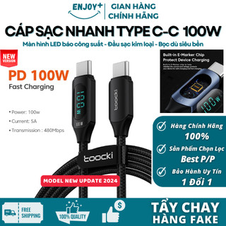 Cáp Sạc Nhanh Chuẩn PD 100W Type C-C LED Công Suất Sạc Thông Minh-Đầu Sạc Kim Loại Cao Cấp