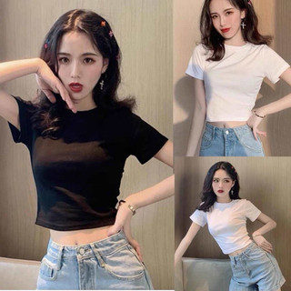 ÁO THUN CROPTOP  TRƠN TRU KHÔNG CÓ IN GÌ HẾT TRƠN BOONG STORE CRTRON