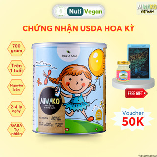 Sữa Hạt Thực Vật Hữu Cơ Miwako Hộp 700g Thuần Chay Không Đường Cho Trẻ Dị Ứng Đạm Bò Tiêu Hóa Kém
