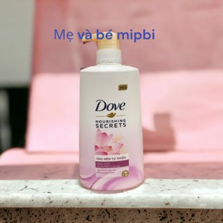 DẦU GỘI DOVE HOA SEN VÀ NƯỚC GẠO 640G Óng mềm tự nhiên cho tóc khỏe đẹp