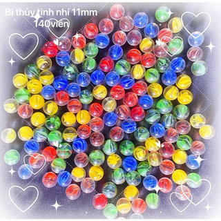 50 viên bi thuỷ tinh nhí 11mm - bi ve truyền thống
