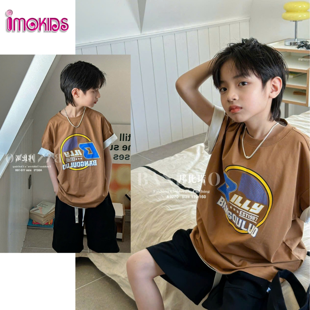 Áo thun bé trai size đại Banbino 18kg-45kg áo cộc tay cho bé cao cấp chất thun cao cấp co giãn thoải mái thời trang qate