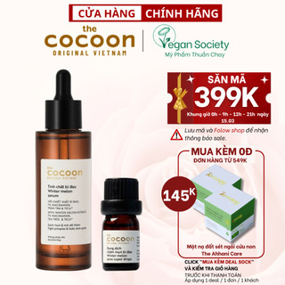 Bộ tinh chất bí đao cocoon 70ml + Dung Dịch Chấm mụn bí đao cocoon 5ml - Vegan Society