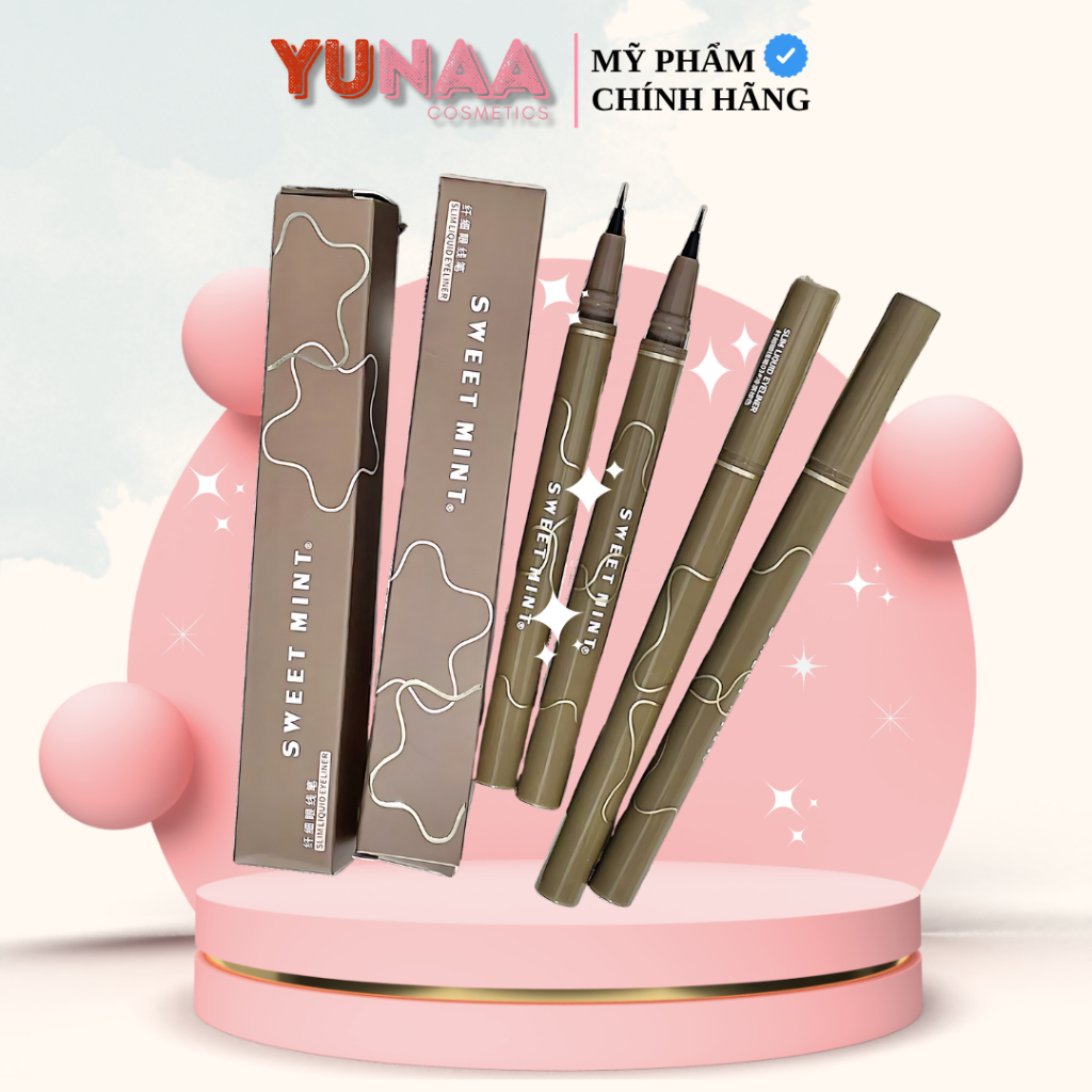 [Y088] Bút Kẻ Mắt Nước, Kẻ Bọng Mắt SWEET MINT - Đầu mảnh 0,05mm - Chống Thấm, Lâu Trôi