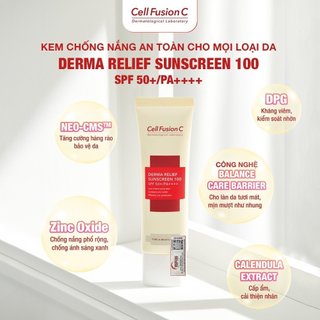  Kem Chống Nắng Cho Da Nhạy Cảm Cell Fusion C Derma Relief Sunscreen 100 SPF 50+/PA+++ (50ml)