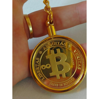 Móc khóa Bitcoin vàng , Móc treo Bitcoin vàng, móc chìa khóa Bitcoin vàng, Móc trang trí Bitcoin vàng