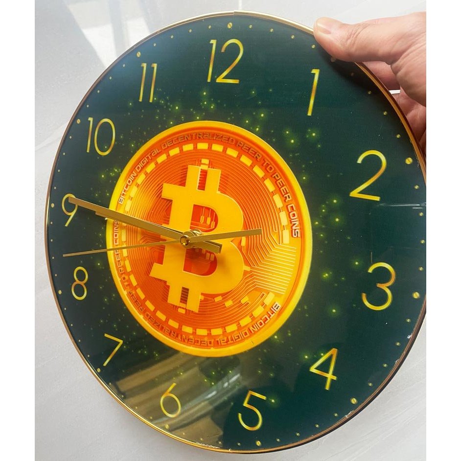 Đồng Hồ Treo Tường Logo Bitcoin