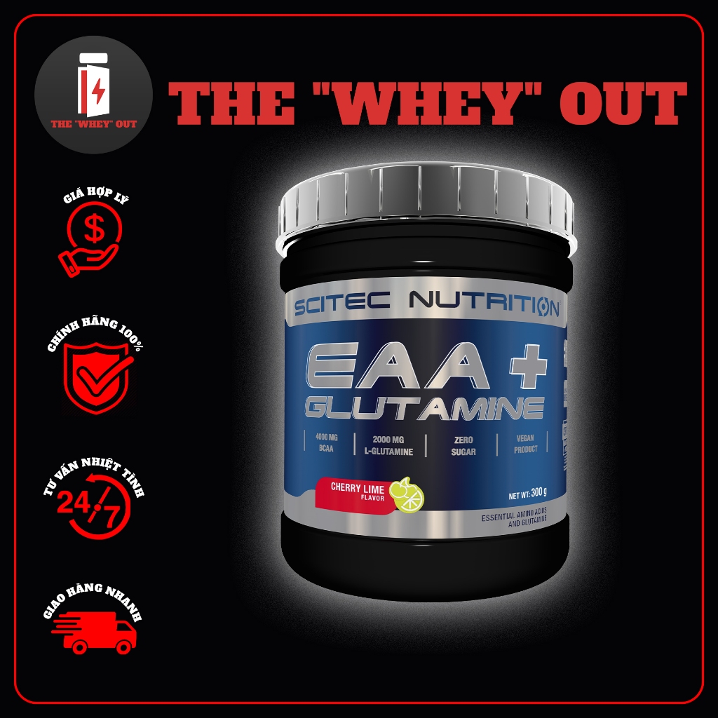 EAA + GLUTAMINE 300G | 33 Serving | Giảm Mệt Mỏi, Chống Dị Hóa Cơ Khi Tập | Chính Hãng Scitec
