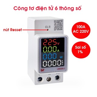 Thiết bị đo công suất 100A LWDSS1 Công tơ điện tử đồng hồ điện thiết bị đo công suất 6 thông số