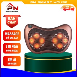 Gối massage cổ vai gáy hồng ngoại 8 bi, Gối massage hồng ngoại