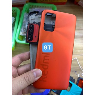 Bộ vỏ, xương điện thoại xiaomi Redmi 9T - gồm xương lưng, sườn, phím âm lượng, kính cam, khay sim