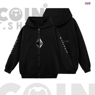 Áo hoodie eth khóa kéo cao cấp, local brand cointshirt, binance bnb, ethereum, bitcoin, near, solana, crypto