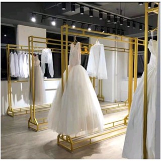 (loại giày)kệ vuông treo váy cưới áo dài bằng sắt sơn tĩnh điện 3 lớp cao 2m ngang1,5m