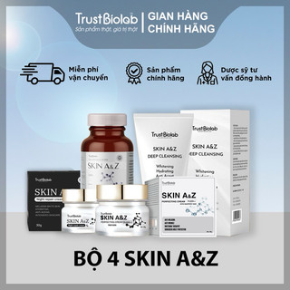 BỘ DƯỠNG TRẮNG NGÀY-ĐÊM VÀ VIÊN UỐNG NỘI SINH TRẺ HÓA -  SỮA RỬA MẶT DƯỠNG TRẮNG - MỜ NÁM SẠM - CHỐNG LÃO HÓA SKIN A&Z