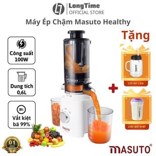 Máy ép chậm trái cây Masuto HEALTH miệng to công suất lớn tách nước hoa quả giữ trọn dinh dưỡng - bảo hành 12 tháng