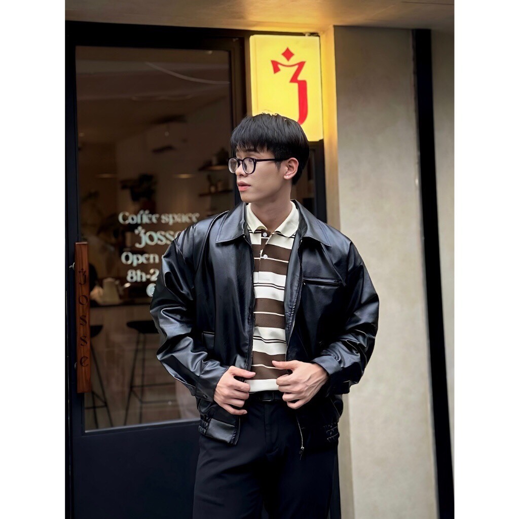 Áo khoác ngoài, áo khoác da from rộng phong cách retro dành cho nam nữ | BigBuy360 - bigbuy360.vn