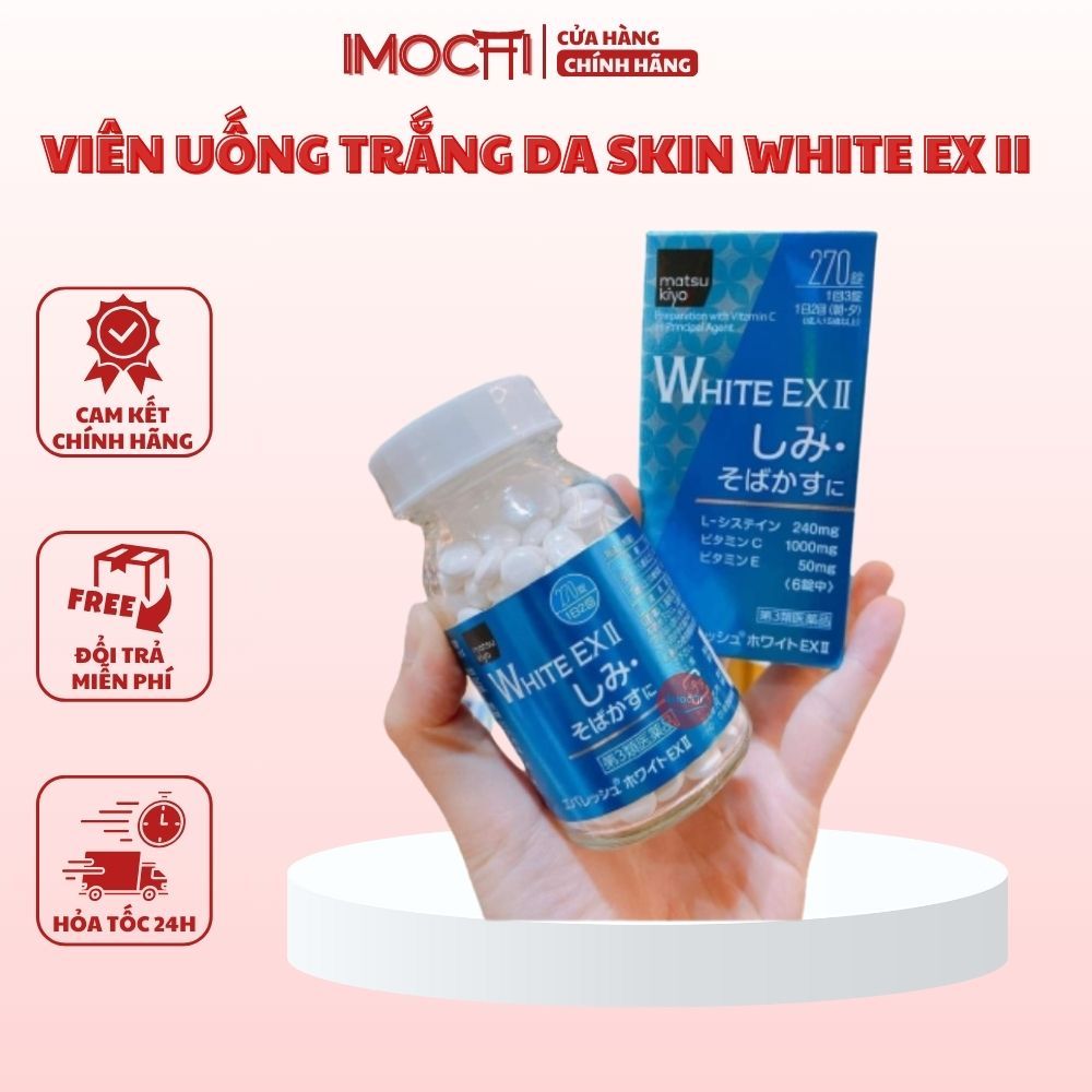Viên uống Skin White EX ll Nhật Bản trắng da, mờ thâm nám - Lọ 270 viên
