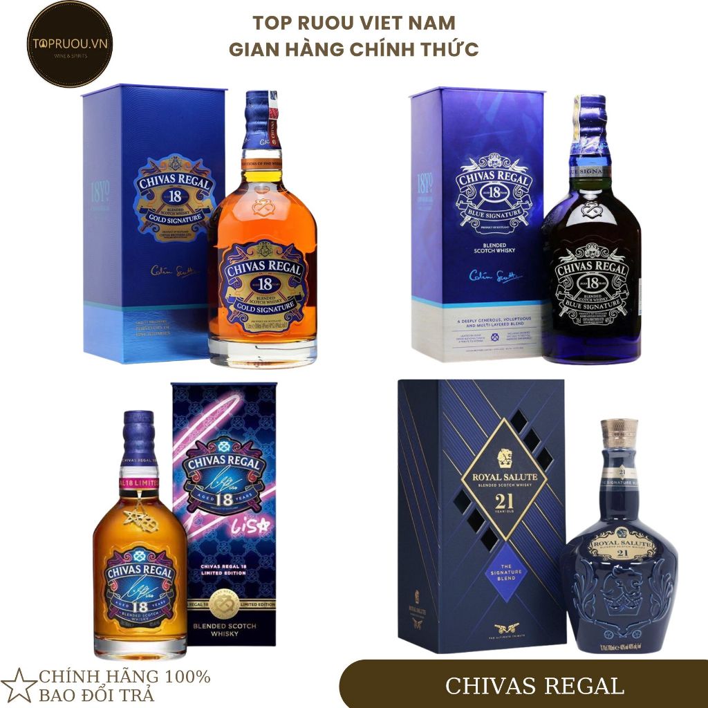 [Chính Hãng] Chivas Regal 18 Gold - Blue - Lisa - Chivas 21 - Hộp Quà 2024 700ml [Hàng Thật]