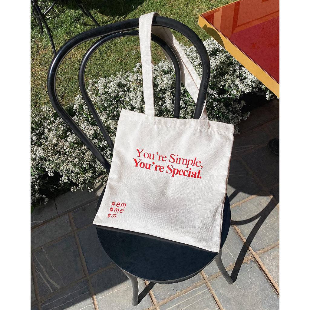 HASHTAGEM - Túi Vải Basic Totebag 3 Màu Trắng, Xanh Đậm, Xanh Nhạt Năng Động Thời Trang
