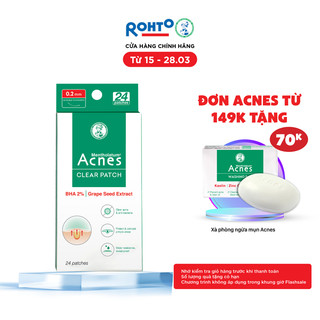 Miếng dán mụn giúp giảm mụn sưng viêm Acnes Clear Patch (24 Miếng)