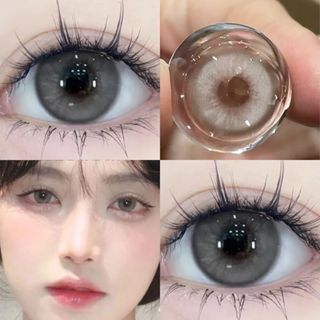 1 Cặp Kính áp tròng UYAAI LENS Ống kính màu 6 tháng 14,2mm Apex Gray