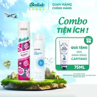  Dầu Gội Khô Batiste Blush 200ml Hương Phấn Hoa Quyến Rũ & Xịt Chống Nắng Hàn Quốc Re:cipe