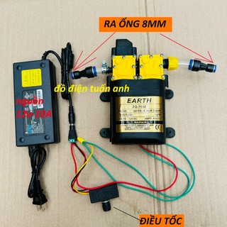 máy bơm phun sương đôi - bơm tăng áp mini (máy bơm nước 12v-đôi + 2 chuyển ống 8)