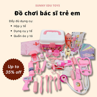 Đồ chơi bác sĩ trẻ em,gồm hộp y tế,y tá,ống tiêm ống nghe dụng cụ trẻ em