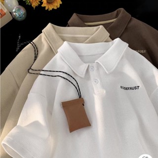  Áo Polo Nam Nữ Thêu ESSEFAUST Unisex - Áo Cổ Bẻ Tay Lỡ Chất Liệu Tổ Ong Dệt Trẻ Trung Cá Tính Phong Cách Ulzzang 