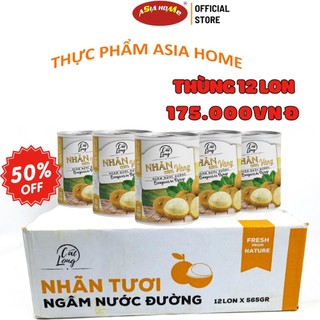 Thùng 12 lon nhãn tươi đóng lon nhãn vàng giá rẻ 565 gr