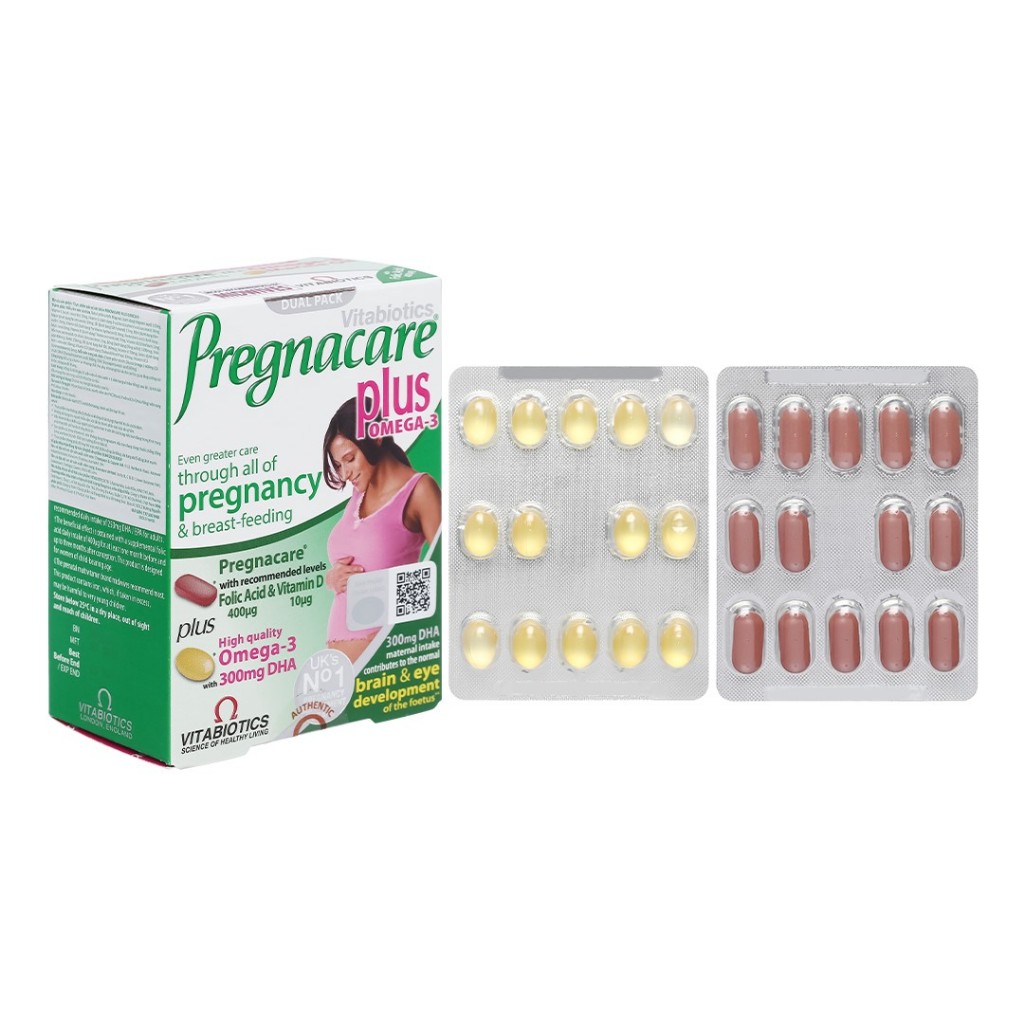 Vitabiotics Pregnacare Plus Omega-3 vitamin &amp; khoáng chất cho bà bầu hộp 56 viên