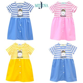 Đầm Bé Gái Tay Ngắn, Đầm trẻ em  Vải COTTON 14-39 kg MEEJENA - 3042