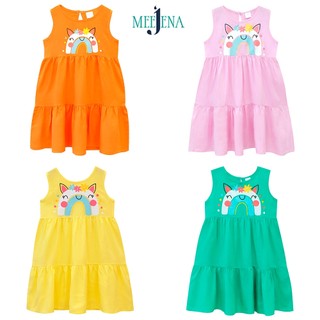 Váy bé gái , Váy lanh ( tole ) sát nách IN cầu vòng từ 14-34 kg MEEJENA - 2156