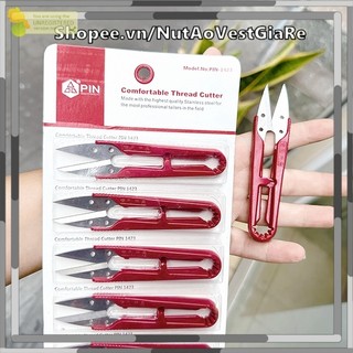 Kéo cắt chỉ inox loại tốt hiệu PIN cán đỏ, lưỡi trắng không gỉ, kéo bấm chỉ xịn ST2