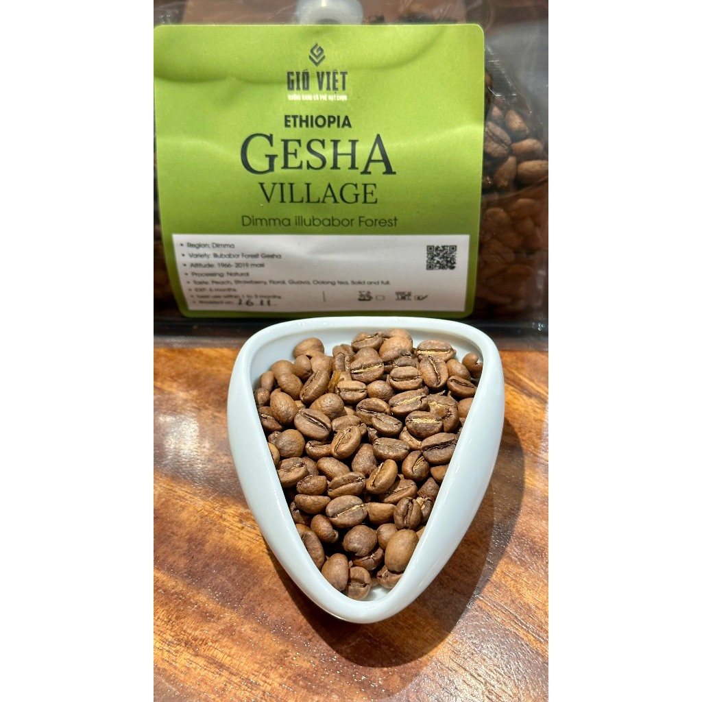 Ethiopia Gesha Village Dimma Green Label- Espresso, Pour Over- Gió Việt- 250gr
