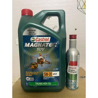 Dầu nhớt castrol magnatec suv 5w-30 api sp & phụ gia súc rửa động cơ castrol engine shampoo