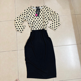 Đầm váy nữ hình ngôi sao phối đen hàng sịn mịn size S-M