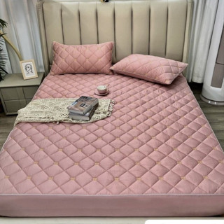 Bộ ga gối phi lụa trải giường ga trần bông bo chun ga chun trần bông cap cấp phi lụa đủ kích thước m6 m8 2m