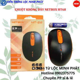 chuột ko dây netbox HT-68 chính hãng có nút nguồn dùng cho máy tính hoặc các thiết bị khác