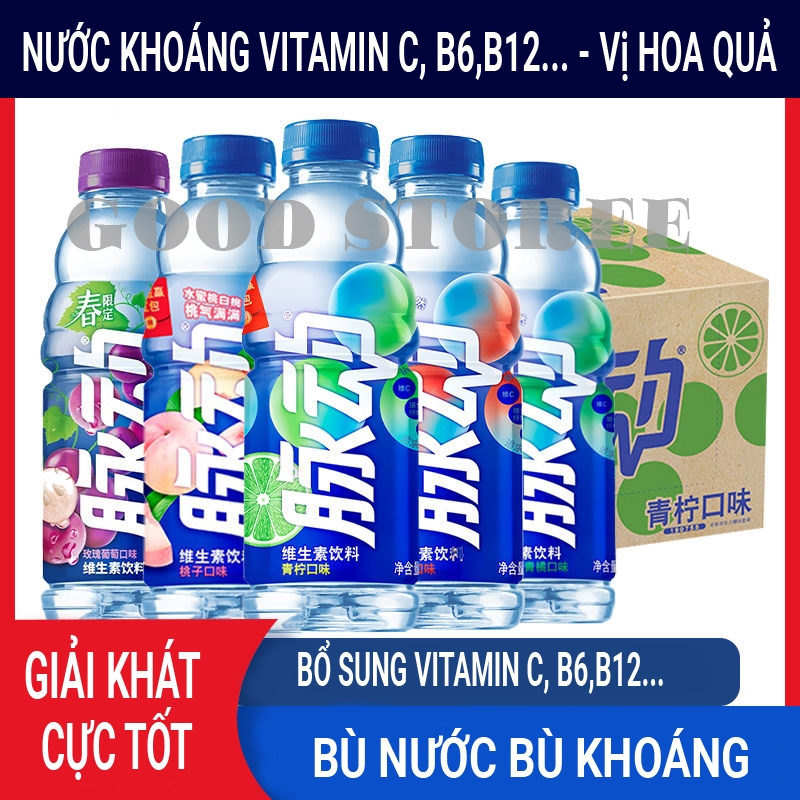 Nước Khoáng Vitamin C,B12,B6.., Bù Khoáng, Bù Nước, Không Đường, Vị Hoa Quả