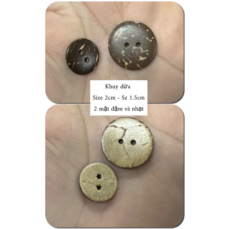 set 10 chiếc KHUY DỪA, KHUY ÁO