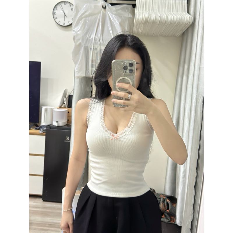 Áo ba lỗ thun ren nơ dễ thương cyde.clothes