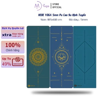 Mẫu thảm xanh dương - thảm tập yoga gym định tuyến hebeyoga pu cao su chống trượt hút mồ hôi nhanh