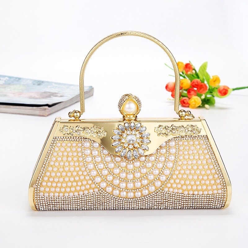 Túi xách dự tiệc nữ, cốp dự tiệc nữ, clutch cầm tay kèm dây đeo chéo sang chảnh VDT39
